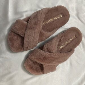 Stuart Weitzman Plush Roza Lift Slide Chill